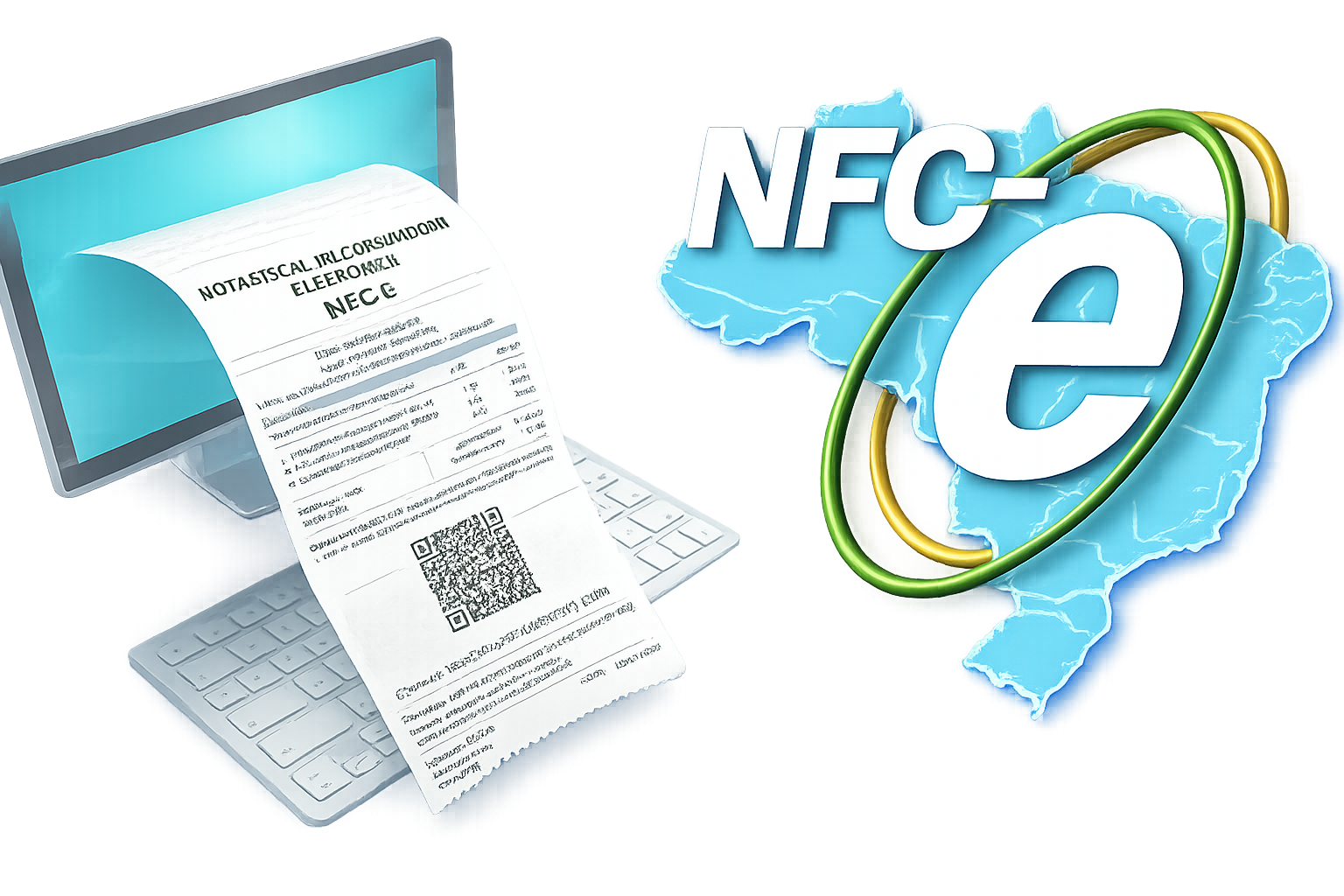 Nota fiscal eletrônica sendo impressa com QR Code